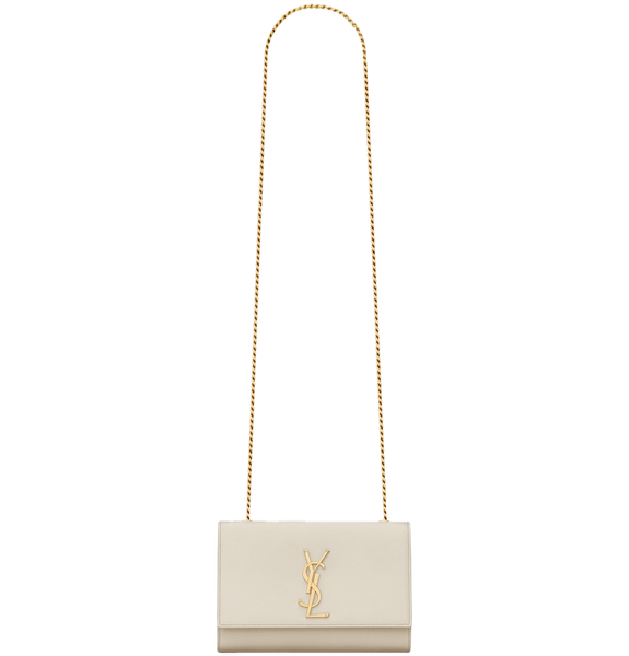  Túi Nữ Saint Laurent Kate Small In Grain De Poudre 'Blanc' 