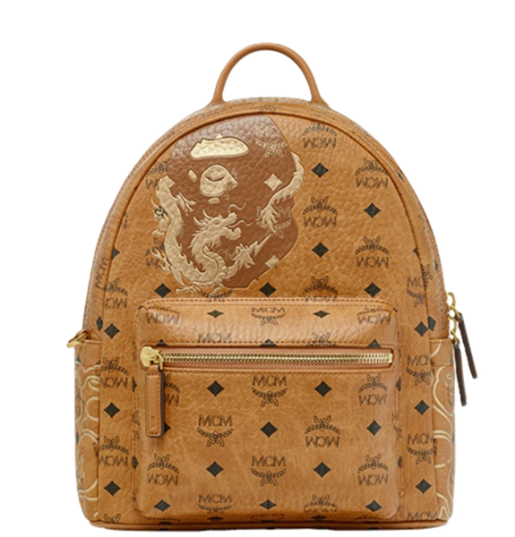  Balo MCM x Bape Stark LNY 'Cognac' 