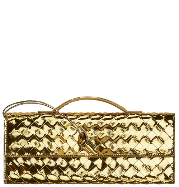  Ví Nữ Bottega Veneta Long Clutch Andiamo With Handle 'Gold' 