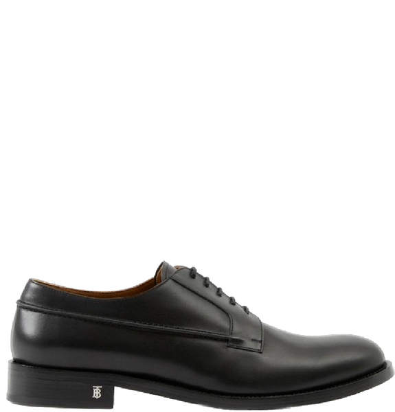  Giày Nam Burberry Monogram Motif Leather Derby Shoes 'Black' 