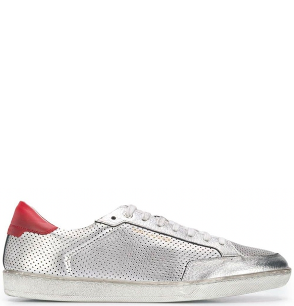  Giày Nam Saint Laurent Court Classic Sl/10 Perforated Leather 'Silver' 