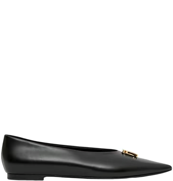  Giày Nữ Burberry Monogram Motif Point-toe Ballerinas 'Black' 