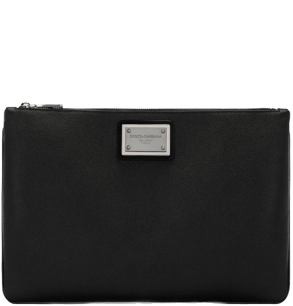  Túi Nam Dolce & Gabbana Grainy Calfskin Nylon Pouch 'Black' 