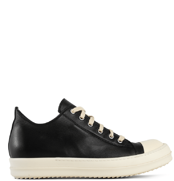  Giày Rick Owens Leather Low Sneakers In 'Black' 