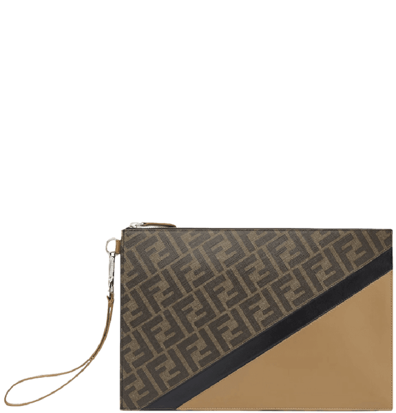  Túi Nam Fendi Diagonal Flat Pouch 'Brown' 