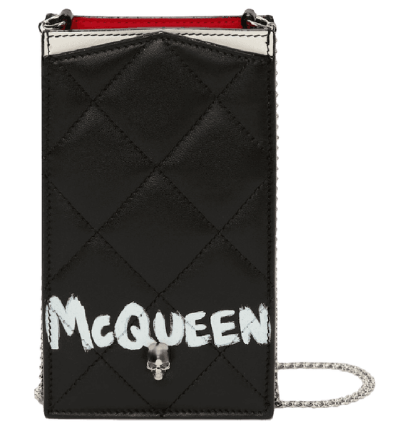  Túi Nữ Alexander McQueen Graffiti Phone Case 'Black White' 