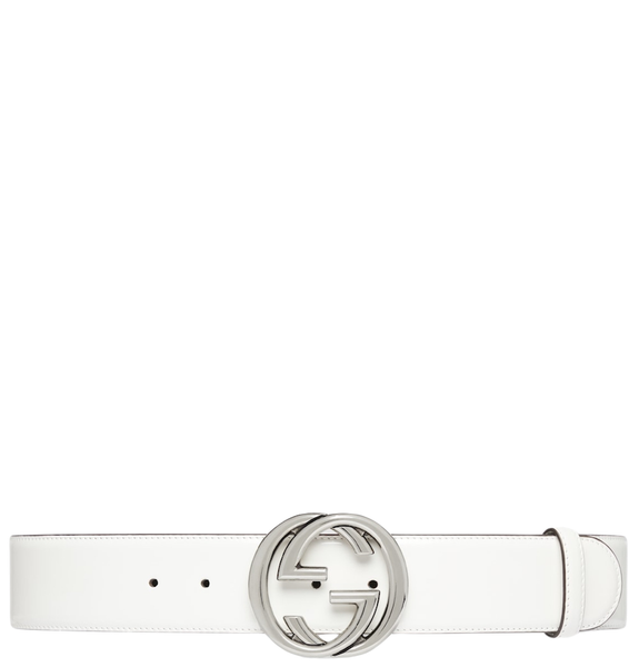  Thắt Lưng Nữ Gucci Interlocking G Buckle Wide Belt 'White' 