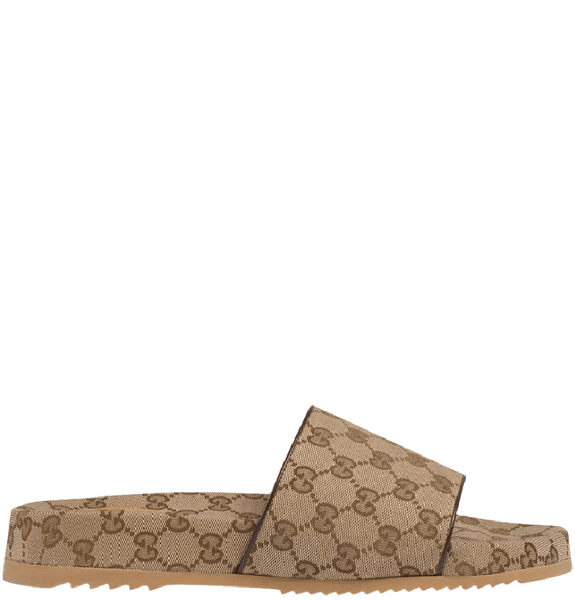  Dép Nam Gucci Canvas Slide Sandals 'Beige' 