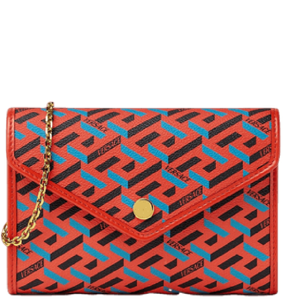  Túi Nữ Versace La Greca Signature Pouch 'Blue Red' 