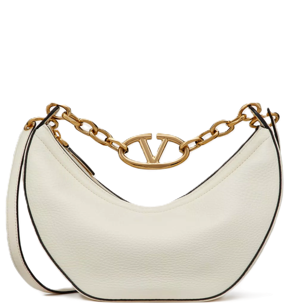  Túi Nữ Valentino Small Vlogo Moon Leather Chain 'Ivory' 