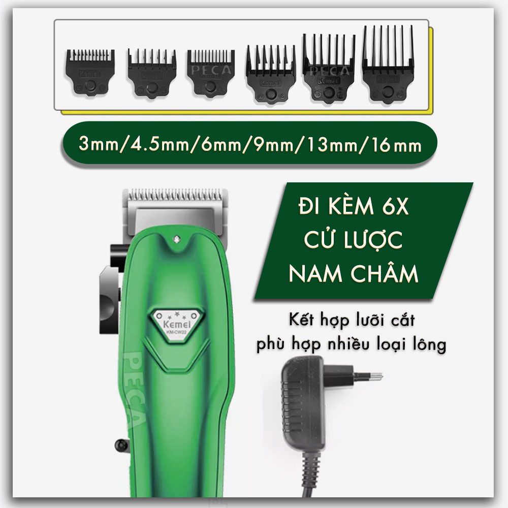 Tông đơ thú cưng điện Kemei KM-CW22 kèm theo kéo,dũa móng, lược trọn bộ tiện lợi, có thể cắt cho chó, mèo... - hàng phân phối chính thức