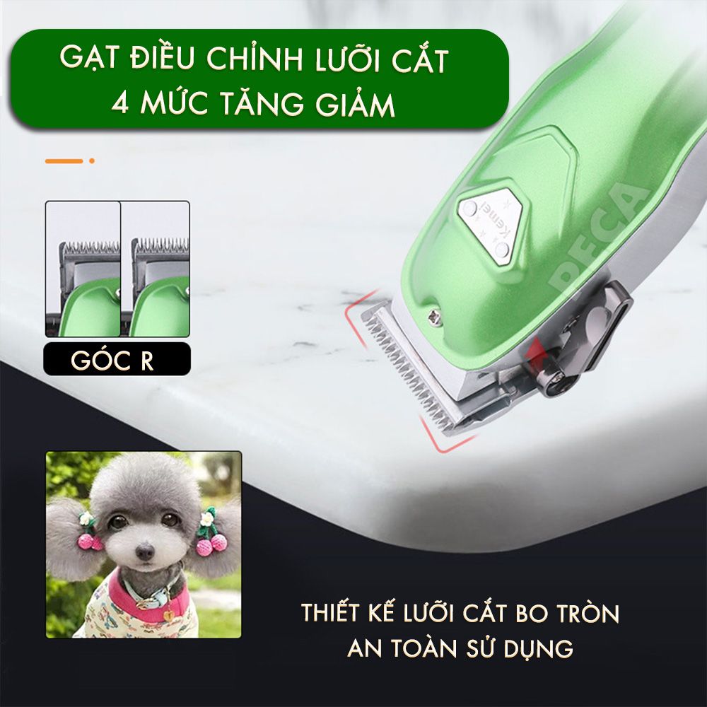 Tông đơ thú cưng điện Kemei KM-CW22 kèm theo kéo,dũa móng, lược trọn bộ tiện lợi, có thể cắt cho chó, mèo... - hàng phân phối chính thức