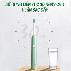 Bàn chải đánh răng điện Kemei KM-YS713 công nghệ rung siêu âm Tặng kèm 5 đầu bàn chải thay thế