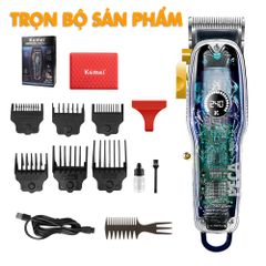 Tông đơ cắt tóc chuyên nghiệp KEMEI KM-2709PG màn hình LCD hiển thị thông minh pin trâu 3h sạc nhanh