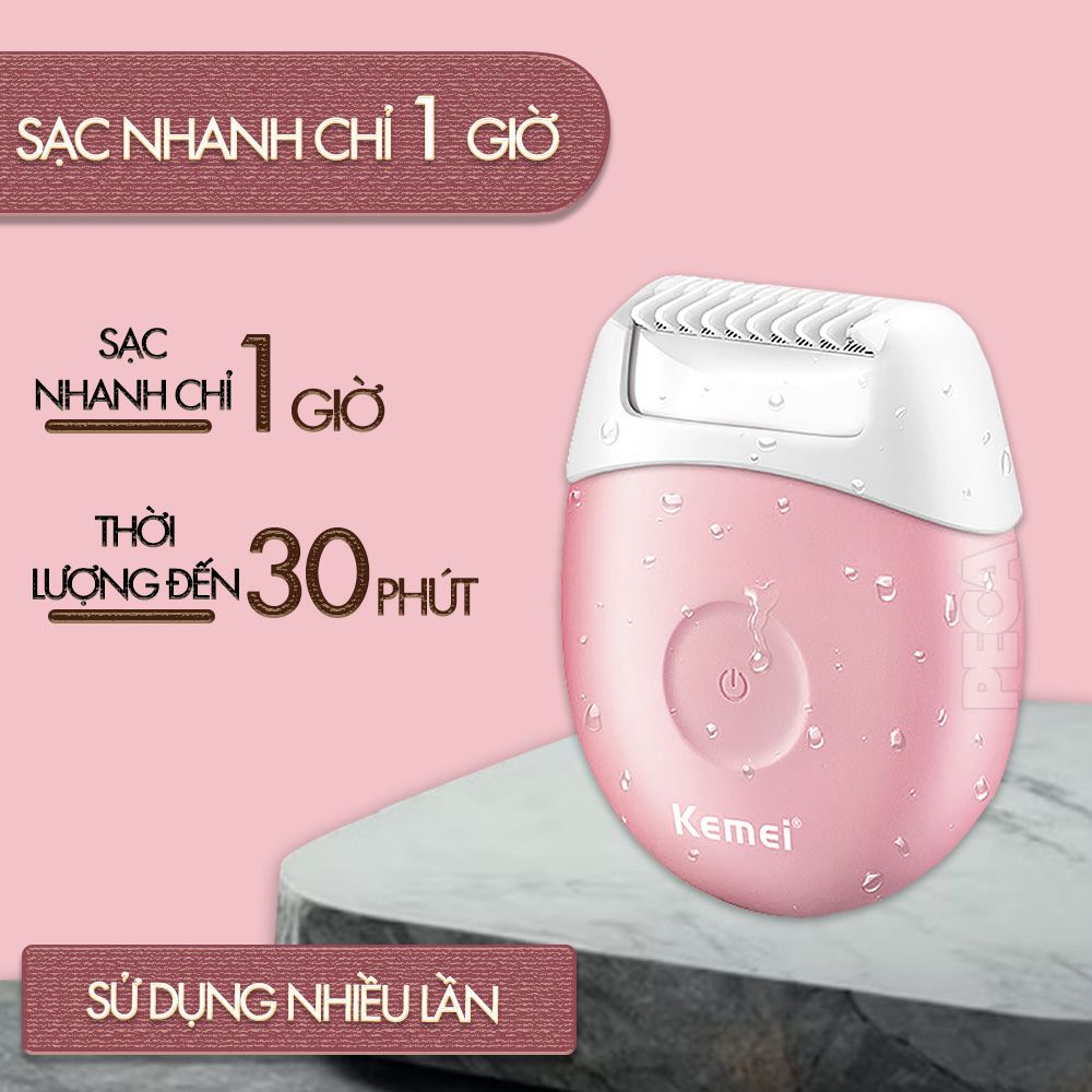 Máy tẩy lông mini Kemei KM-3213 chuyên dùng cạo lông toàn thân chống thấm nước dùng cạo cho mặt ,râu, ria mép sử dụng pin sạc tiện lợi