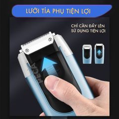 Máy cạo râu khô Kemei KM-3385 màn hình LCD thông minh, lưỡi kép nổi cạo sạch nhanh, sạc USB tiện lợi - Hàng chính hãng