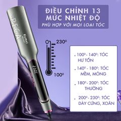 Máy duỗi tóc Kemei KM-2301 bảng nhiệt lớn 4.5 cm, điều chỉnh nhiều mức nhiệt sử dụng được cho mọi loại tóc thích hợp sử dụng salon - Hàng chính hãng