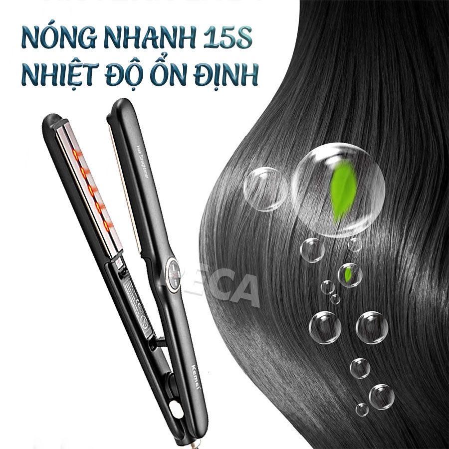 Máy duỗi tóc cao cấp Kemei KM-2513 điều chỉnh 4 mức nhiệt phù hợp sử dụng với mọi tình trạng tóc