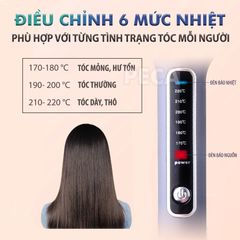 Máy duỗi tóc Kemei KM-740 điều chỉnh 6 mức nhiệt độ bảng nhiệt lớn sử dụng được cho mọi loại tóc