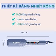 Máy duỗi tóc Kemei KM-740 điều chỉnh 6 mức nhiệt độ bảng nhiệt lớn sử dụng được cho mọi loại tóc