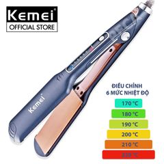 Máy duỗi tóc Kemei KM-740 điều chỉnh 6 mức nhiệt độ bảng nhiệt lớn sử dụng được cho mọi loại tóc