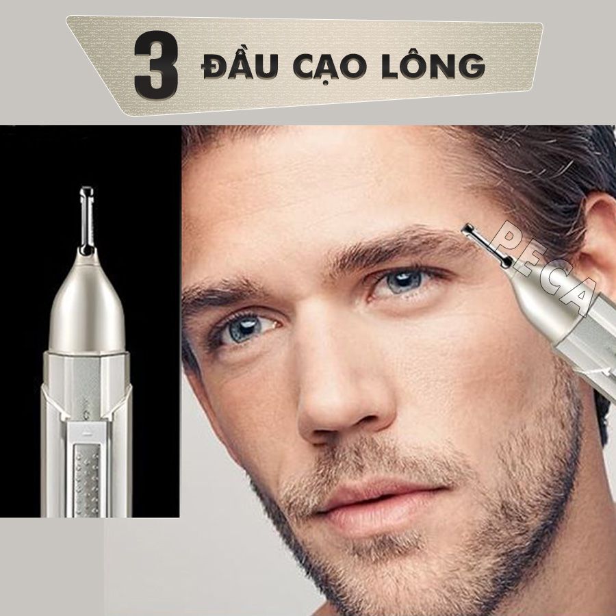 Máy tỉa lông mũi đa năng Kemei KM-315 gồm 3 đầu thay chuyên dụng tỉa lông mũi, tỉa râu, lông dùng pin sạc USB tiện lợi - phân phối chính hãng