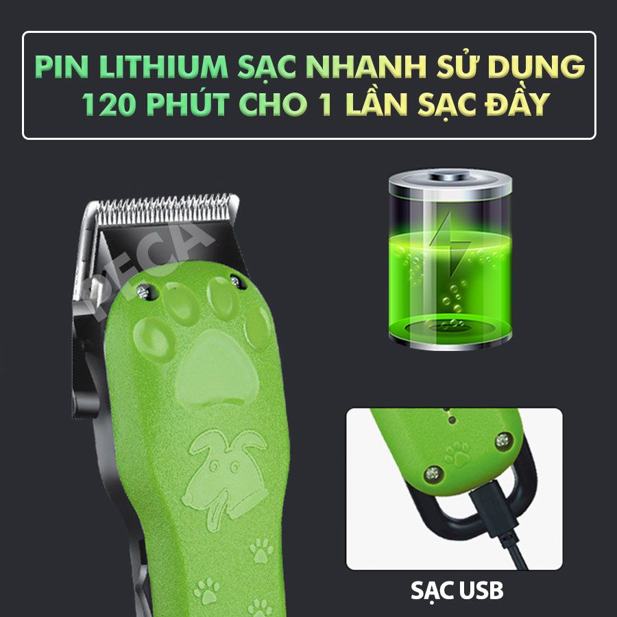 Tông đơ cắt lông thú cưng Kemei KM-CW10 không dây chuyên nghiệp công suất mạnh 8W sạc nhanh USB tiện lợi - Hàng chính hãng