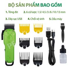 Tông đơ cắt lông thú cưng Kemei KM-CW10 không dây chuyên nghiệp công suất mạnh 8W sạc nhanh USB tiện lợi - Hàng chính hãng