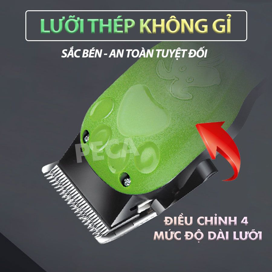 Tông đơ cắt lông thú cưng Kemei KM-CW10 không dây chuyên nghiệp công suất mạnh 8W sạc nhanh USB tiện lợi - Hàng chính hãng