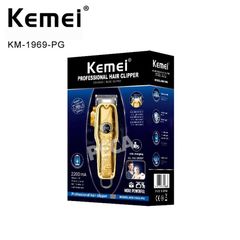 Tông đơ cắt tóc chuyên nghiệp Kemei KM-1969PG sạc nhanh USB công suất mạnh có thể cạo đầu, fade tóc - Hàng chính hãng