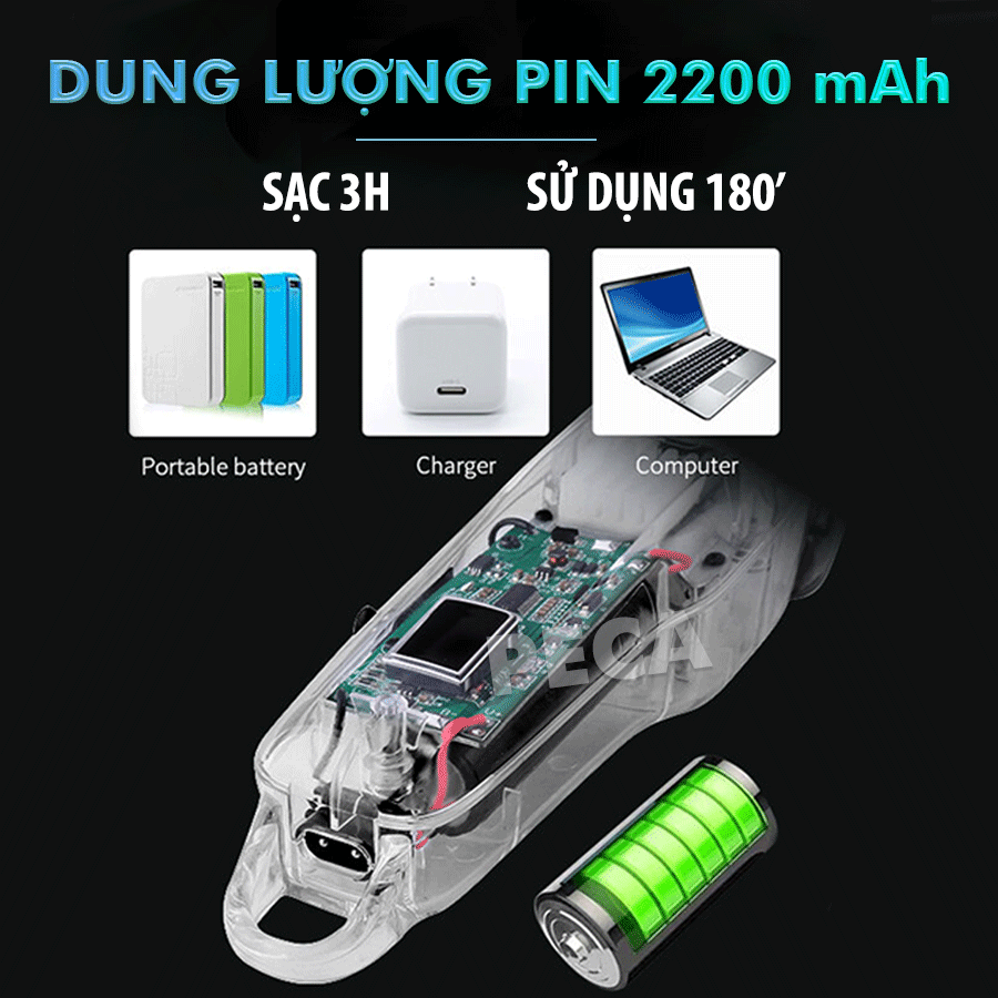 Tông đơ cắt tóc chuyên nghiệp Kemei KM-NG108 màn hình LCD hiển thị phiên bản thấy mạch