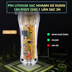 Tông đơ cắt tóc chuyên nghiệp Kemei KM-NG203 sạc nhanh USB công suất mạnh có thể dùng cạo tóc/ fade tóc- Hàng chính hãng