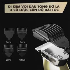 Tông đơ đa năng 5in1 KEMEI KM-5859 nhiều đầu thay thế chuyên dụng cắt tóc, chấn viền, cạo râu, cạo lông toàn thân, lông chân mày...- Hàng chính hãng