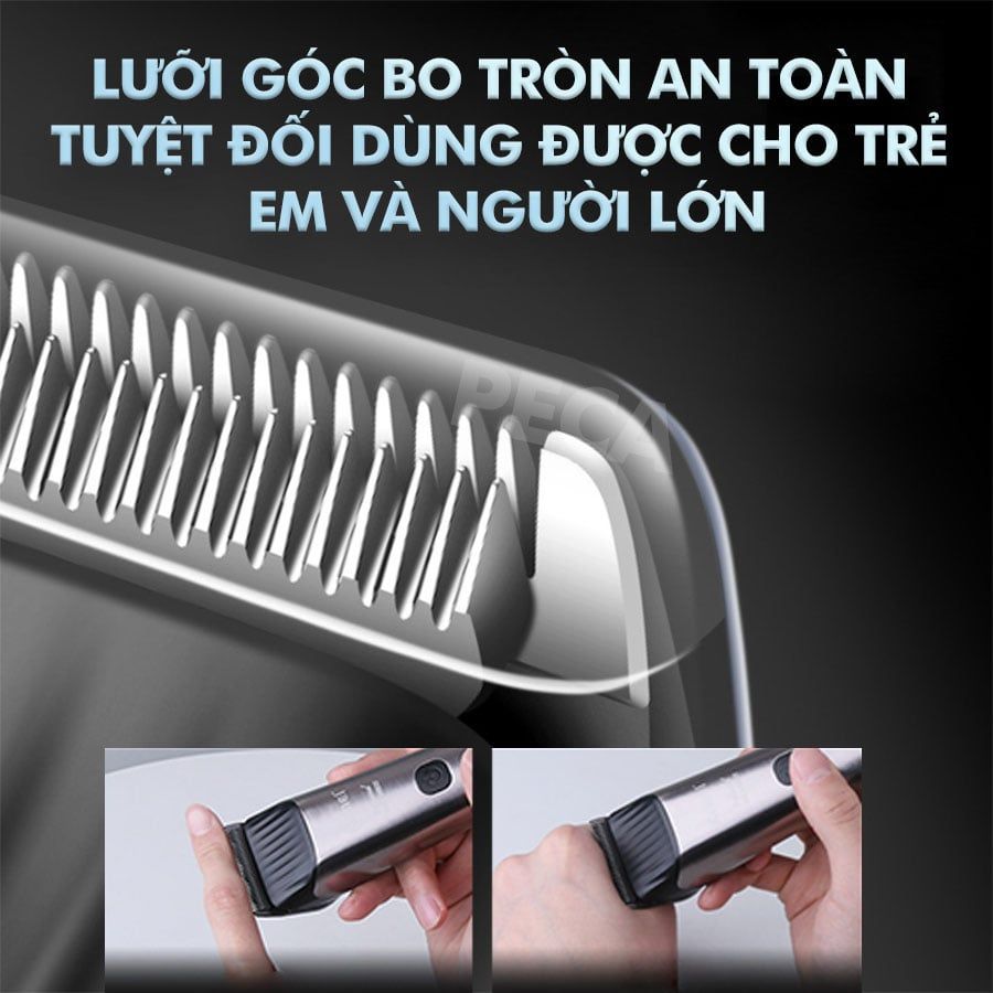 Tông đơ cắt tóc chuyên nghiệp Kemei KM-2481 sạc nhanh USB Type C công suất mạnh có thể dùng cạo đầu, fade tóc sử thích hợp cắt tóc trẻ em người lớn tiệm tóc, baber shop - Hàng chính hãng