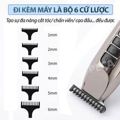 Tông đơ chấn viền Kemei KM-929 điều chỉnh 3 mức tốc độ cắt, có màn hình LED, dùng sạc USB