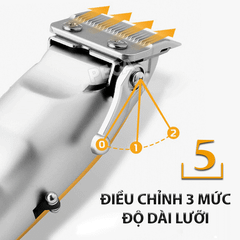 Tông đơ cắt tóc chuyên nghiệp Kemei KM-1955 sạc USB có màn hình LCD được tặng kèm áo choàng, lược và kéo cắt tóc