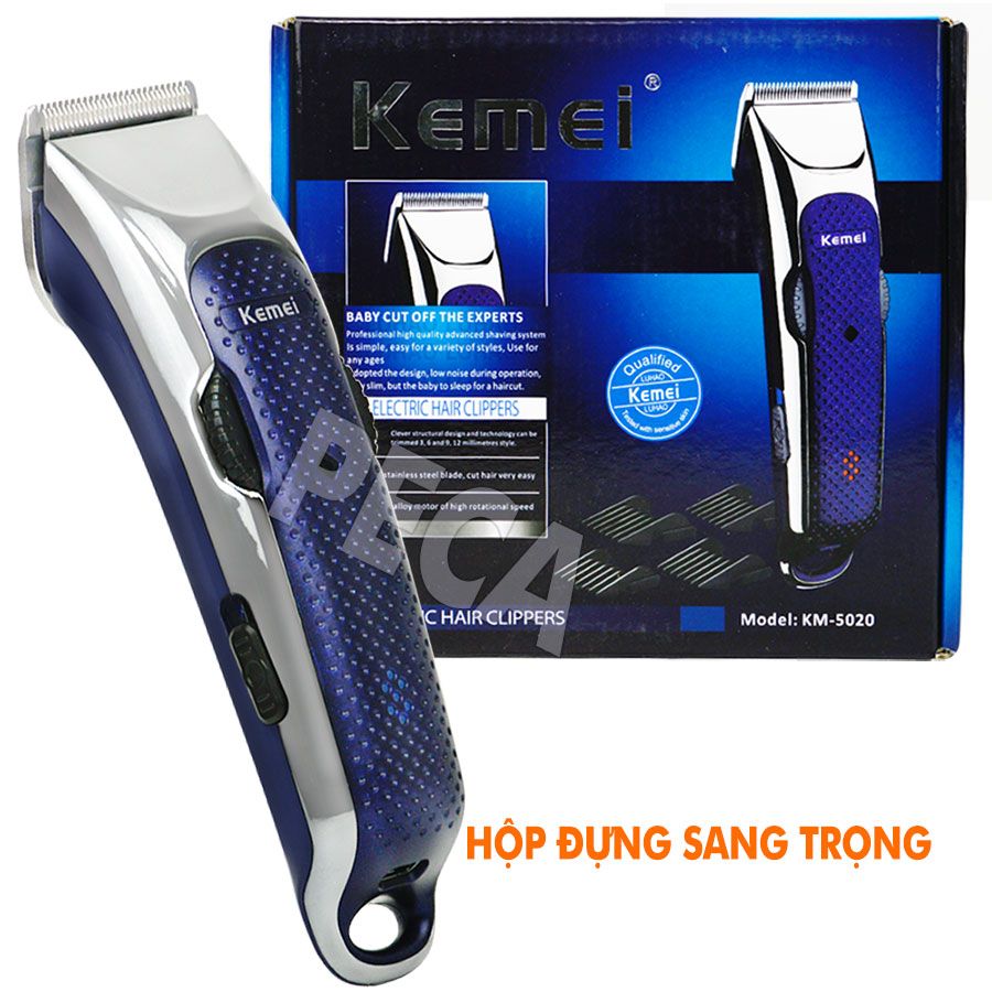 Tông đơ cắt tóc dành cho gia đình và trẻ em Kemei KM-5020 lưỡi cắt có thể điều chỉnh độ dài