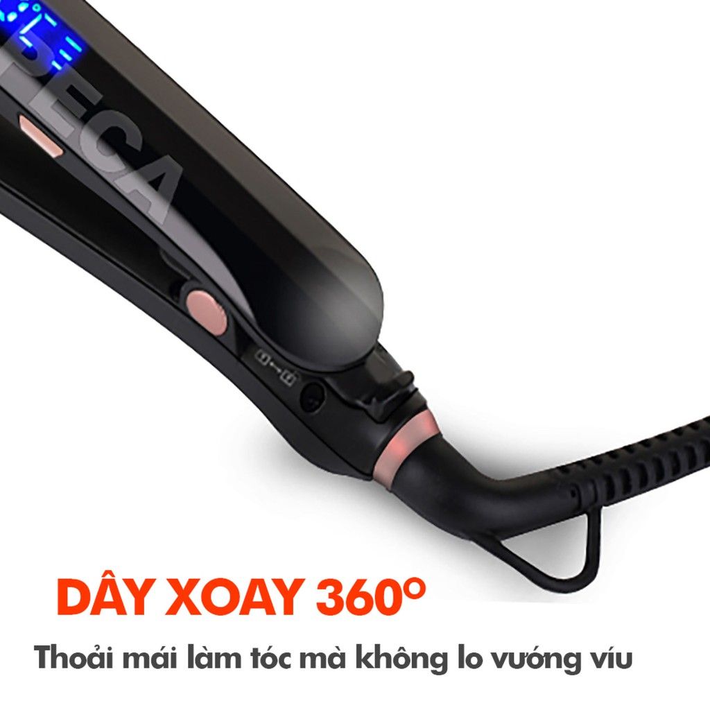 Máy duỗi tóc cao cấp KEMEI KM-1322 màn hình LCD hiển thị điều chỉnh 6 mức nhiệt độ dùng để là tóc, uốn cụp