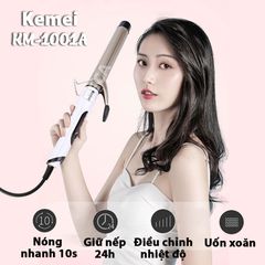 Máy uốn tóc cao cấp Kemei KM-1001A với 4 mức nhiệt độ phù hợp với mọi tình trạng tóc dùng để uốn xoăn, uốn lọn, uốn cụp