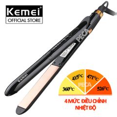 Máy duỗi tóc điều chỉnh 4 mức nhiệt độ Kemei KM-8889 phù hợp nhiều loại tóc, có thể duỗi uốn tạo kiểu