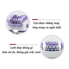 Máy tẩy lông đa năng 2in1 Kemei-2668 chuyên dùng cạo, nhổ tỉa lông toàn thân sử dụng pin sạc tiện lợi (Màu tím và đỏ)