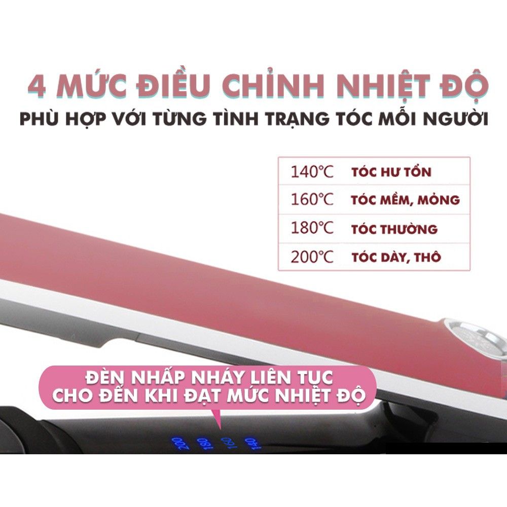 Máy duỗi tóc KEMEI KM-2203 điều chỉnh 4 mức nhiệt độ thông minh phù hợp với mọi loại tóc