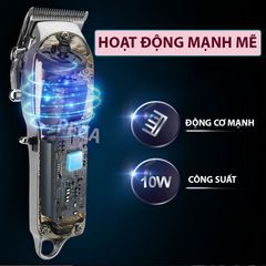 Tông đơ cắt tóc chuyên nghiệp KEMEI KM-3705 công suất mạnh 10W có màn hình LCD pin trâu dung lượng 2500mAh