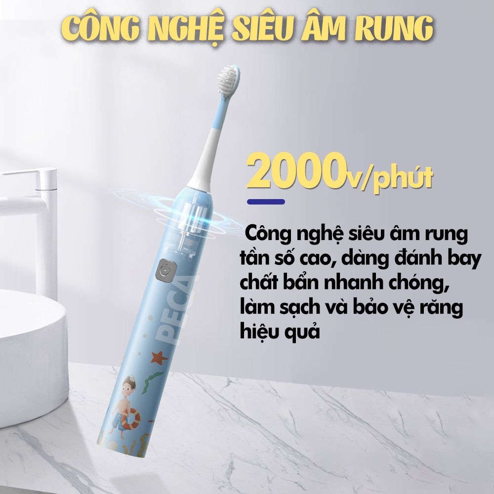 Bàn chải đánh răng điện trẻ em KEMEI KM-YS710 công nghệ rung siêu âm