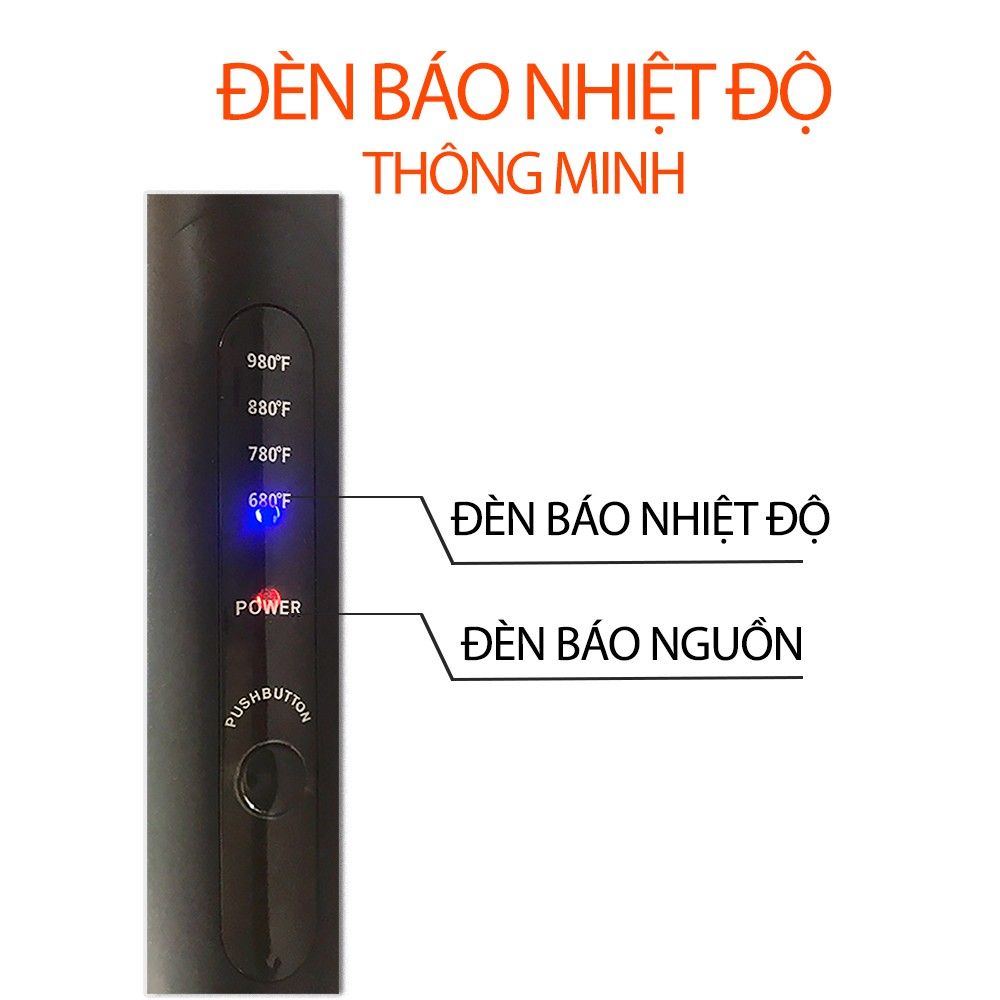 Máy duỗi tóc điều chỉnh 4 mức nhiệt độ Kemei KM-8889 phù hợp nhiều loại tóc, có thể duỗi uốn tạo kiểu