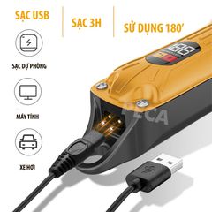 Tông đơ cắt tóc chuyên nghiệp KEMEI KM-802 công suất mạnh 10W màn hình LCD, sạc USB sạc nhanh pin trâu