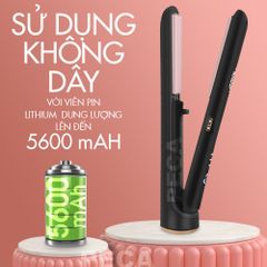 Máy duỗi tóc không dây KEMEI KM-HS101 điều chỉnh 3 mức nhiệt độ tặng kèm bao tay, lược, kẹp