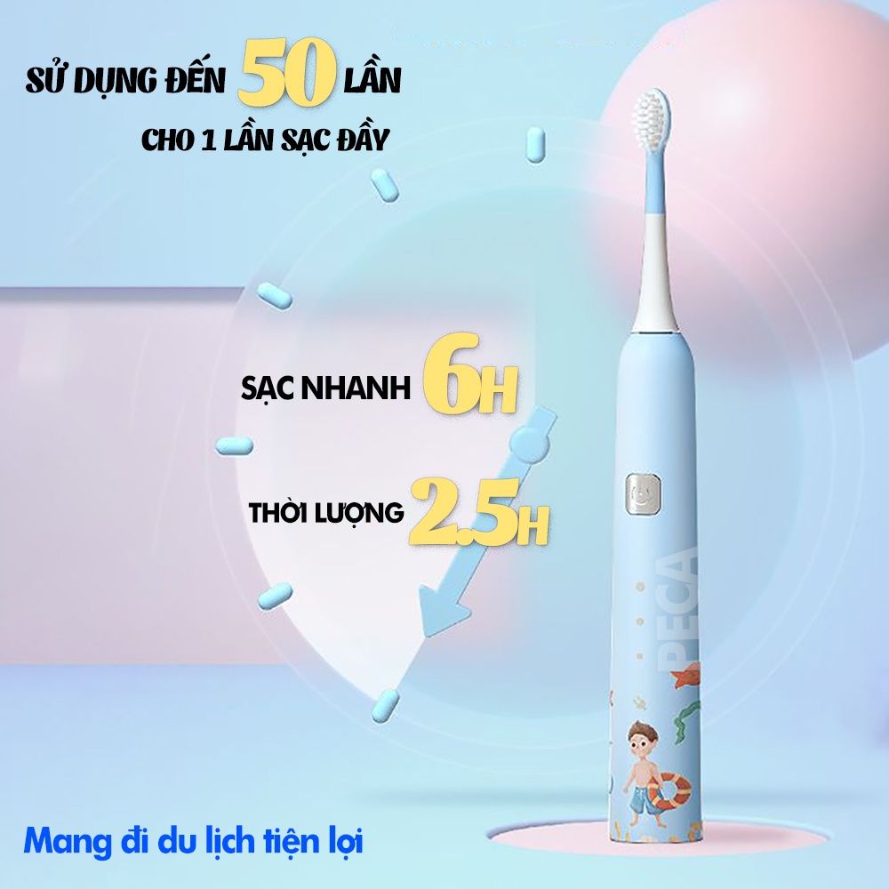 Bàn chải đánh răng điện trẻ em KEMEI KM-YS710 công nghệ rung siêu âm