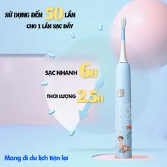 Bàn chải đánh răng điện trẻ em KEMEI KM-YS710 công nghệ rung siêu âm