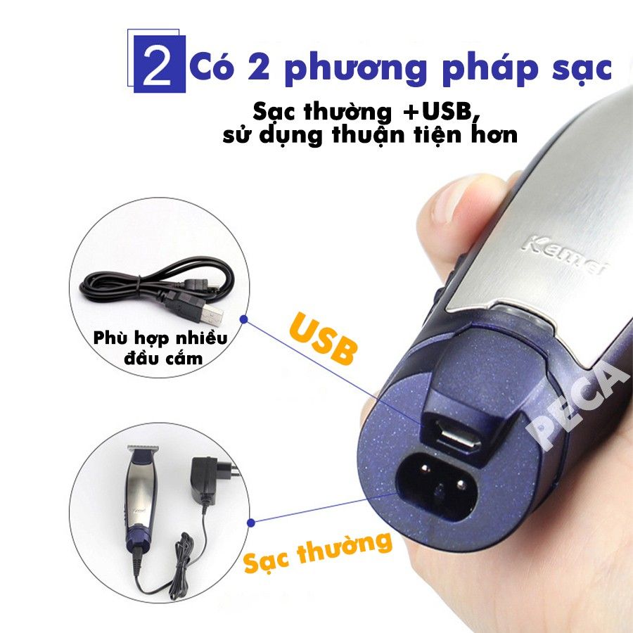 Tông đơ chấn viền sắc nét Kemei KM 5021 nhỏ gọn tiện lợi có thể khắc tóc phân phối chính hãng